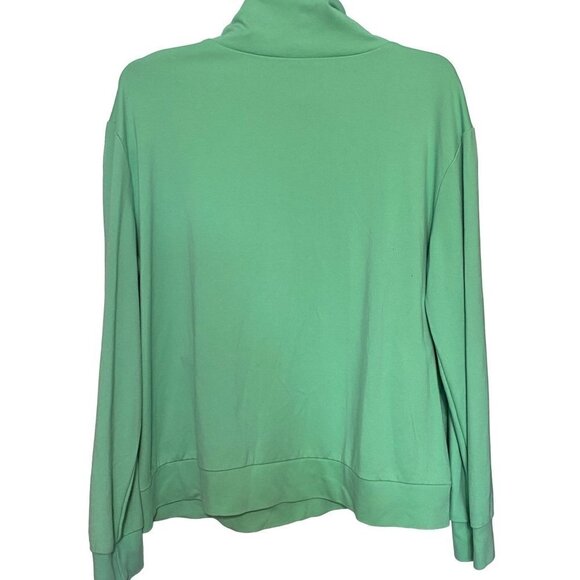 Banni Peru Women's Green Mint Quarter Zipper Sweatshirt with Pockets Size XL - Picture 2 of 10
